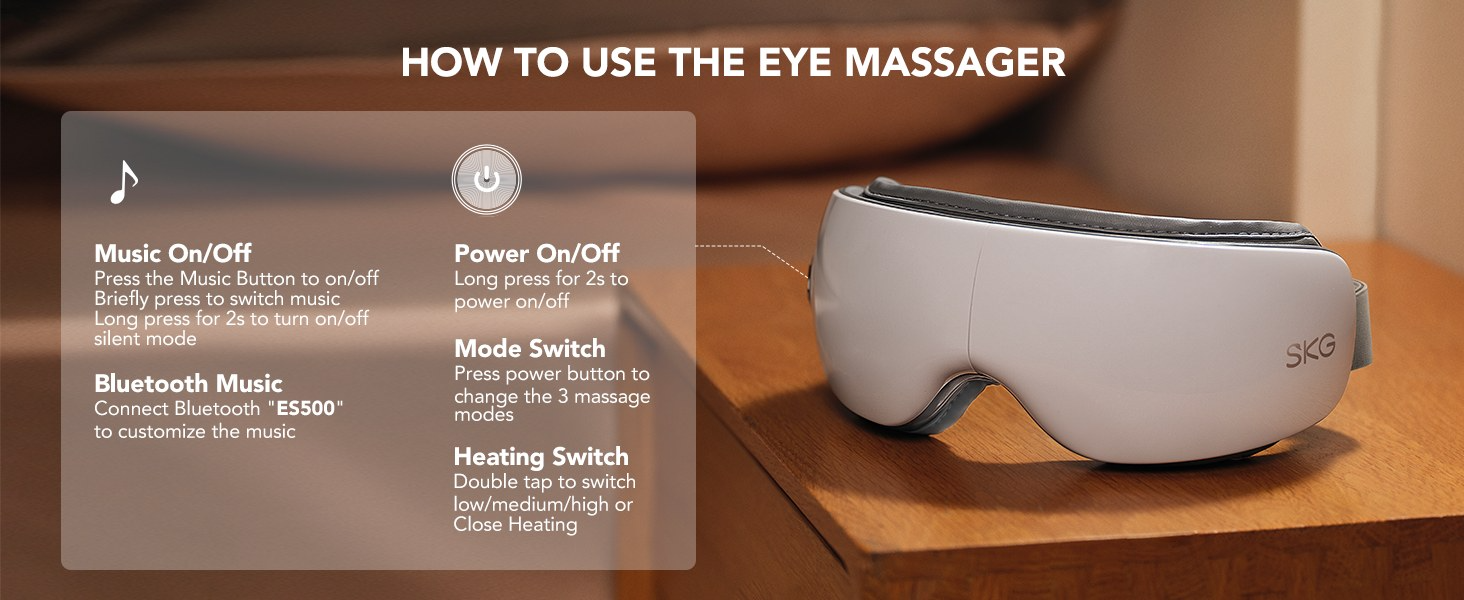 Low Noise Eye Comfort Fatigue Relief Air Compression Eye Massager